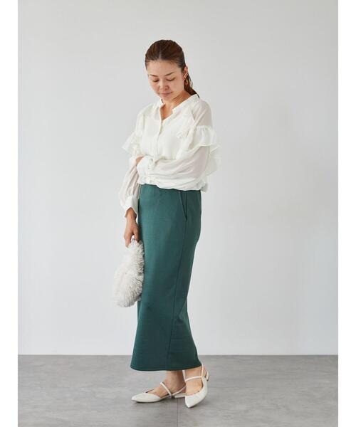 Lugnoncure(ルノンキュール)の「アソート柄フリルブラウス(シャツ/ブラウス・レディース・オフホワイト/ネイビー/ベージュ・F)」の8枚目の写真