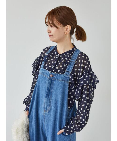 Lugnoncure(ルノンキュール)の「アソート柄フリルブラウス(シャツ/ブラウス・レディース・オフホワイト/ネイビー/ベージュ・F)」の13枚目の写真