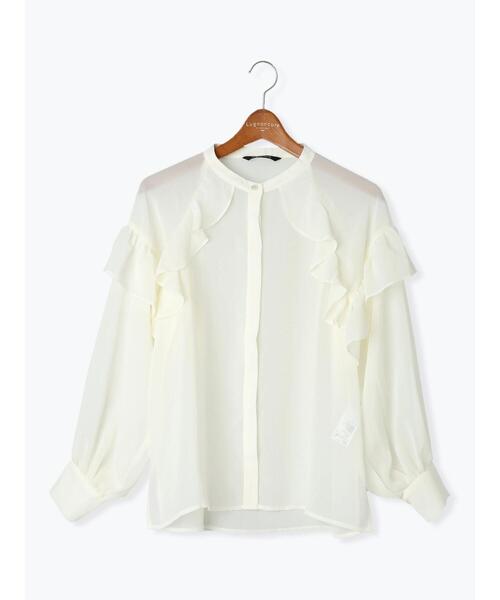 Lugnoncure(ルノンキュール)の「アソート柄フリルブラウス(シャツ/ブラウス・レディース・オフホワイト/ネイビー/ベージュ・F)」の14枚目の写真