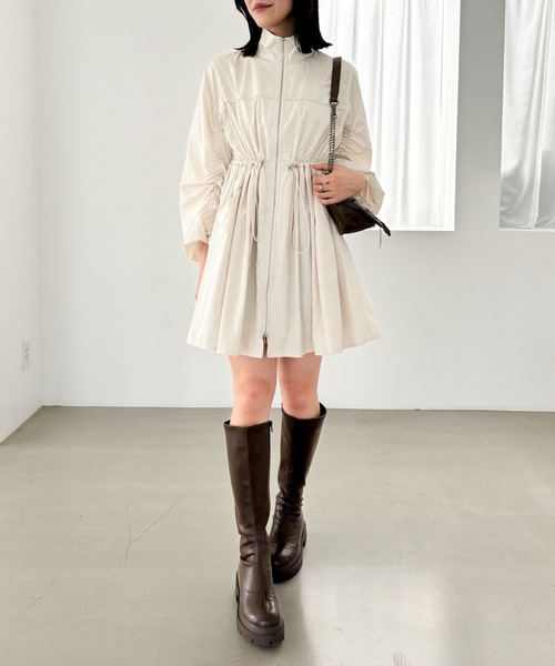 セール】ナイロンギャザーミニワンピース 144309（ワンピース
