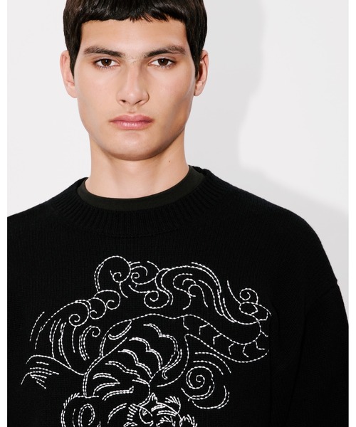 KENZO ケンゾー 日本製 ウール×アルパカ×モヘア オーバーサイズ Pコート KENZO（ケンゾー）の「'KENZO Star Tiger' エンブロイダリー