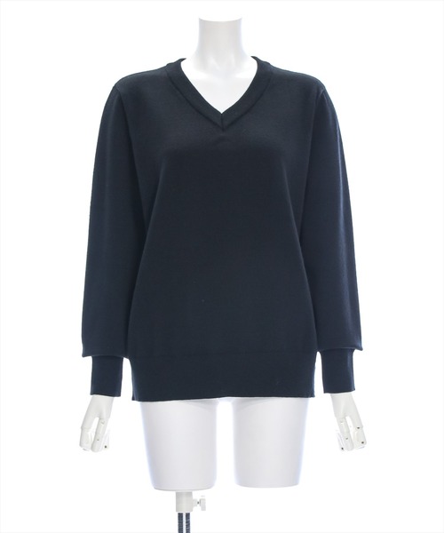 セール】Vネックロングニットトップス [骨格ストレート 着回し抜群