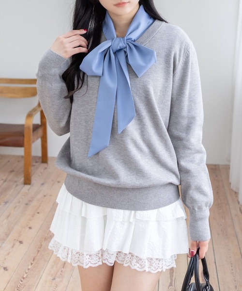 【未使用】 14th addiction ダメージ Vネック ニット トップス Vネックニットトップス[tw1240] | レディースファッション通販の