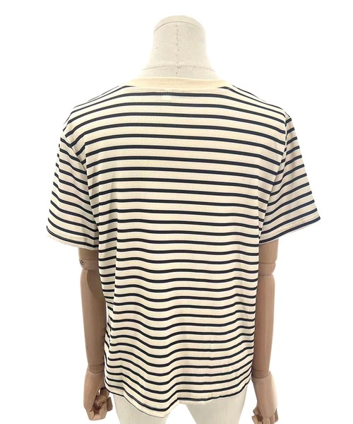 Amulet（アミュレット）の「シンプルボーダーTシャツ（Tシャツ/カットソー・レディース・アイボリー・XL/L/M）」の16枚目の写真