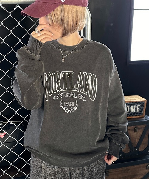 apres jour mignon(アプレジュールミニョン)の「アソートピグメントスウェット【ZOZOTOWN限定アイテム】(スウェット・レディース・ブラック系その他2/グレー系その他/ブラック系その他/ナチュラル/杢グレー/グリーン/ダークブラウン・X-LARGE/フリー)」の2枚目の写真