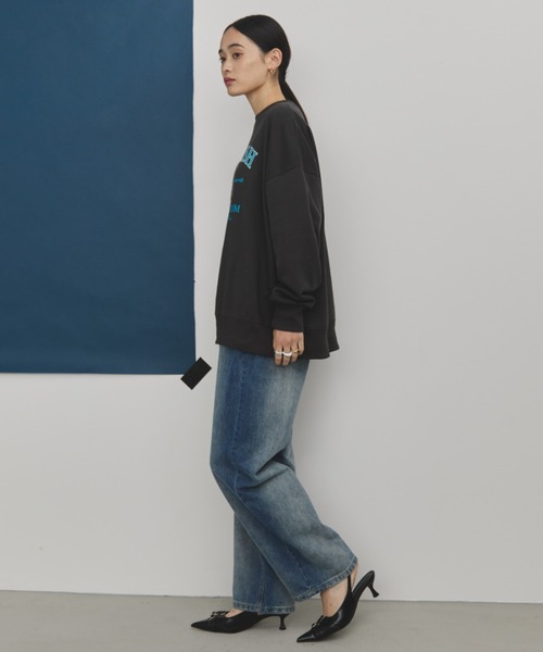 MERLOT（メルロー）の「相良刺繍＆ロゴプリントドッグスウェット（スウェット・レディース・ブラック/チャコールグレー/バーガンディー・FREE）」の9枚目の写真