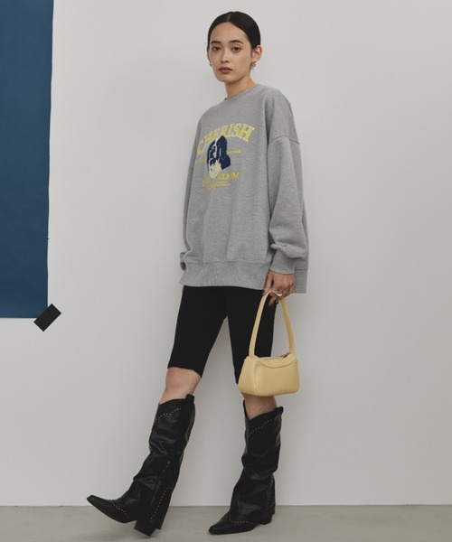 MERLOT（メルロー）の「相良刺繍＆ロゴプリントドッグスウェット（スウェット・レディース・ブラック/チャコールグレー/バーガンディー・FREE）」の18枚目の写真