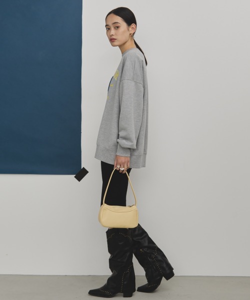 MERLOT（メルロー）の「相良刺繍＆ロゴプリントドッグスウェット（スウェット・レディース・ブラック/チャコールグレー/バーガンディー・FREE）」の20枚目の写真