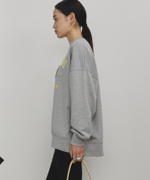 MERLOT（メルロー）の「相良刺繍＆ロゴプリントドッグスウェット（スウェット・レディース・ブラック/チャコールグレー/バーガンディー・FREE）」の14枚目の写真