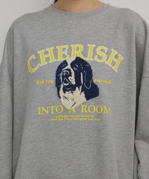 MERLOT（メルロー）の「相良刺繍＆ロゴプリントドッグスウェット（スウェット・レディース・ブラック/チャコールグレー/バーガンディー・FREE）」の22枚目の写真