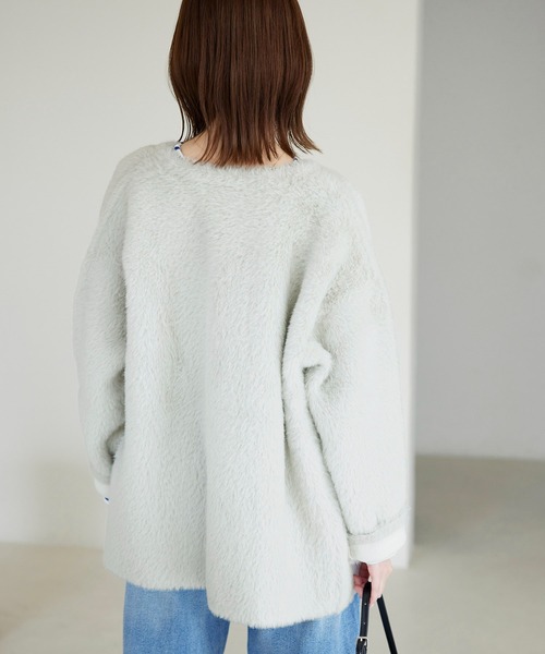 ROPE' PICNIC（ロペピクニック）の「ダブルフェイスフェザーニットコート（その他アウター・レディース・ネイビー/キャメル/キナリ・38）」の11枚目の写真