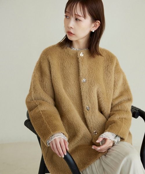 ⭐️ロペピクニック セール】ダブルフェイスフェザーニットコート（その他アウター