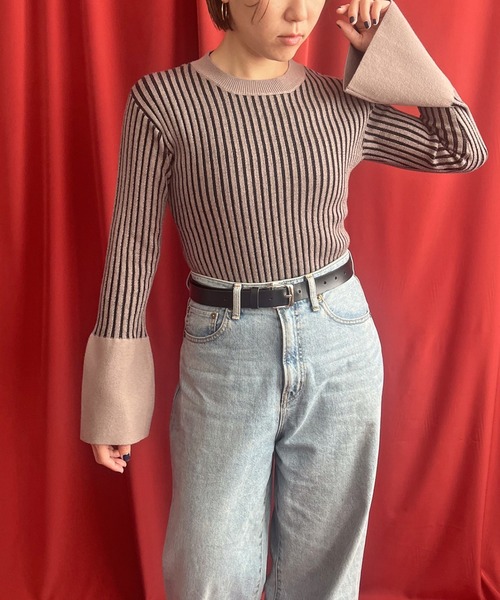【セール】フレアスリーブニットトップス（ニット/セーター）｜LHELBIE（レルビエ）