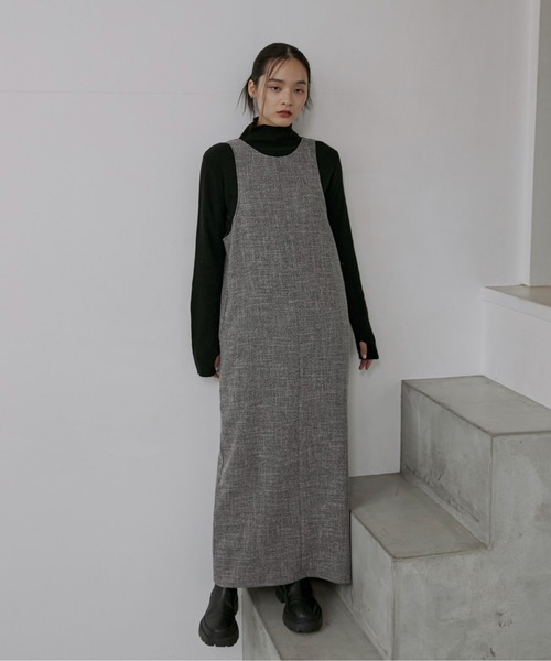 【セットアップ可】ライトツイードアメスリロングワンピース（ワンピース）｜feepur（フェピュール） pattayablatt.com