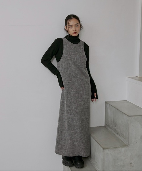 【セットアップ可】ライトツイードアメスリロングワンピース（ワンピース）｜feepur（フェピュール） pattayablatt.com