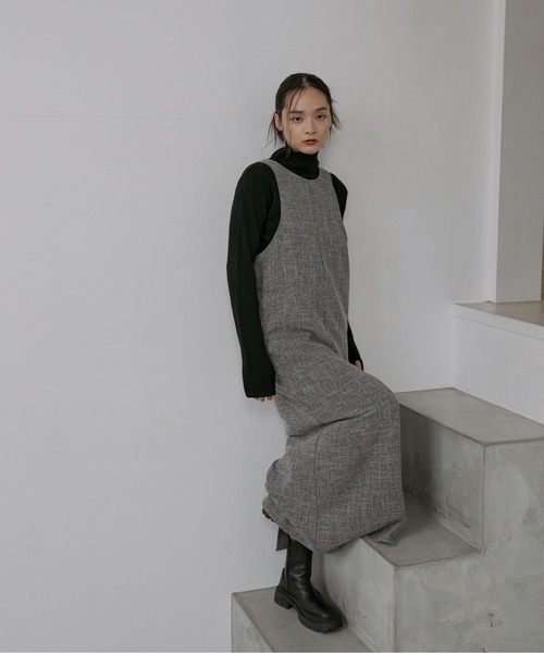 【セットアップ可】ライトツイードアメスリロングワンピース（ワンピース）｜feepur（フェピュール） pattayablatt.com