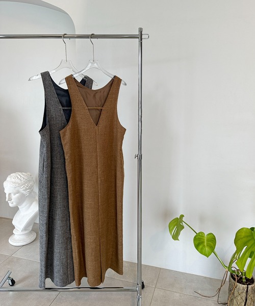 【セットアップ可】ライトツイードアメスリロングワンピース（ワンピース）｜feepur（フェピュール） pattayablatt.com