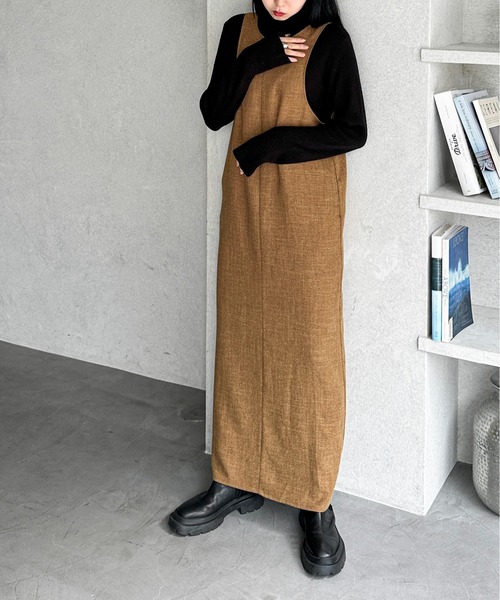 【セットアップ可】ライトツイードアメスリロングワンピース（ワンピース）｜feepur（フェピュール） pattayablatt.com