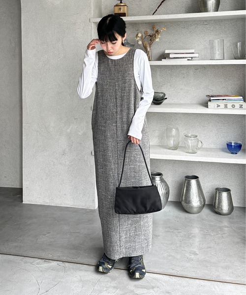 【セットアップ可】ライトツイードアメスリロングワンピース（ワンピース）｜feepur（フェピュール） pattayablatt.com