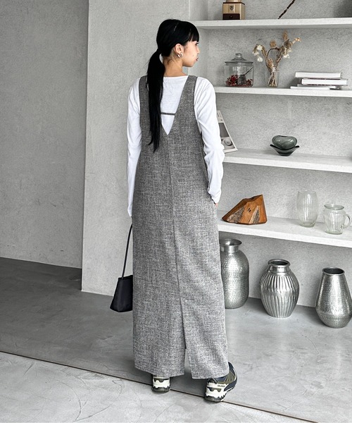 【セットアップ可】ライトツイードアメスリロングワンピース（ワンピース）｜feepur（フェピュール） pattayablatt.com