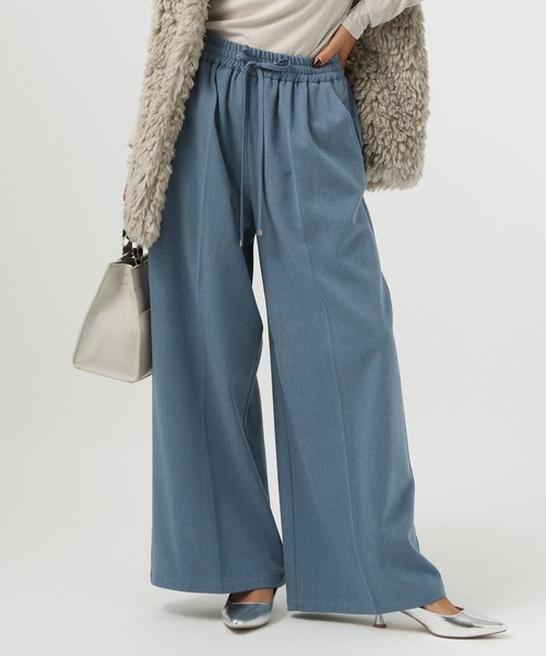 BAYFLOW（ベイフロー）の「[冬もあったか]裏起毛ワイドイージーパンツ（その他パンツ・レディース・グレー/ブルー/アイボリー/ブラック・FREE）」の4枚目の写真