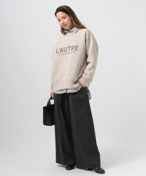 BAYFLOW（ベイフロー）の「[冬もあったか]裏起毛ワイドイージーパンツ（その他パンツ・レディース・グレー/ブルー/アイボリー/ブラック・FREE）」の6枚目の写真