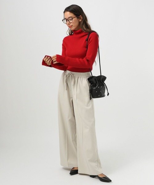 BAYFLOW（ベイフロー）の「[冬もあったか]裏起毛ワイドイージーパンツ（その他パンツ・レディース・グレー/ブルー/アイボリー/ブラック・FREE）」の8枚目の写真