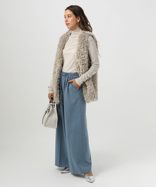 BAYFLOW（ベイフロー）の「[冬もあったか]裏起毛ワイドイージーパンツ（その他パンツ・レディース・グレー/ブルー/アイボリー/ブラック・FREE）」の11枚目の写真