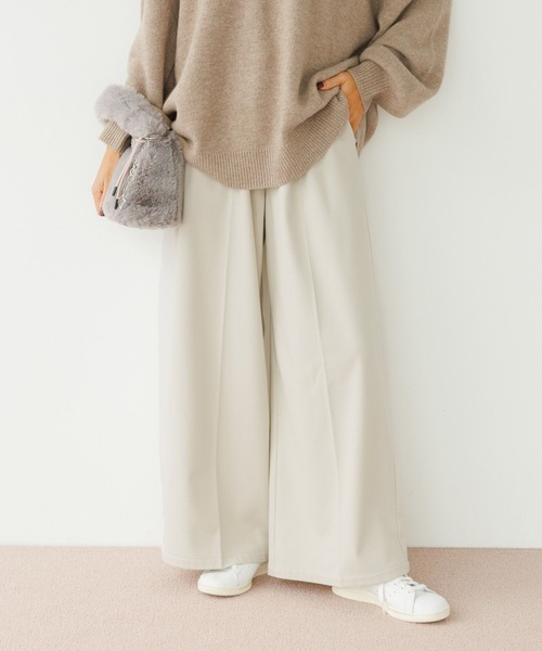 セール】[冬もあったか]裏起毛ワイドイージーパンツ（その他パンツ