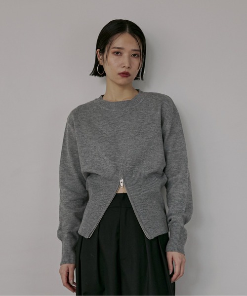 orimi ジップニット ORIMI(オリミ) 24SS GRITTER KNIT POROスパンコールジップ