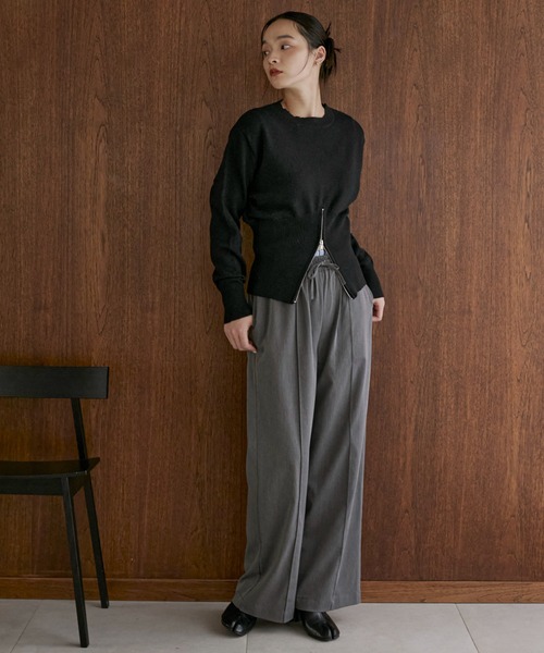 feepur（フェピュール）の「【ハンドウォッシャブル】裾ハーフジップクルーニット（ニット/セーター・レディース・ブラウン/ブラック/オフホワイト/グレー・MEDIUM）」の19枚目の写真