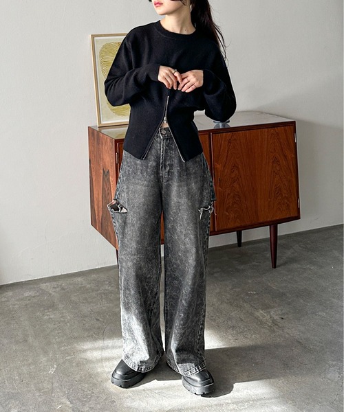 orimi ジップニット ORIMI(オリミ) 24SS GRITTER KNIT POROスパンコールジップ