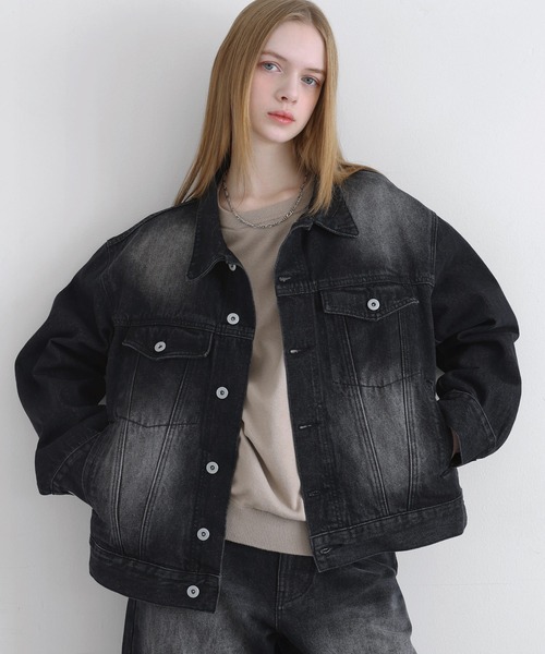 13oz】ワイドシルエットヴィンテージライクデニムジャケット（デニム