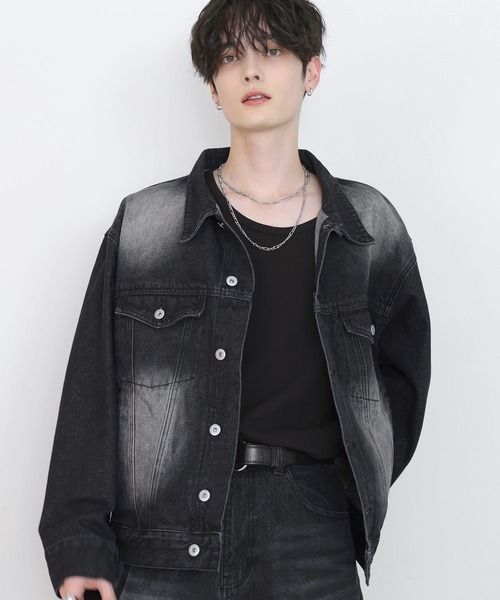13oz】ワイドシルエットヴィンテージライクデニムジャケット（デニム