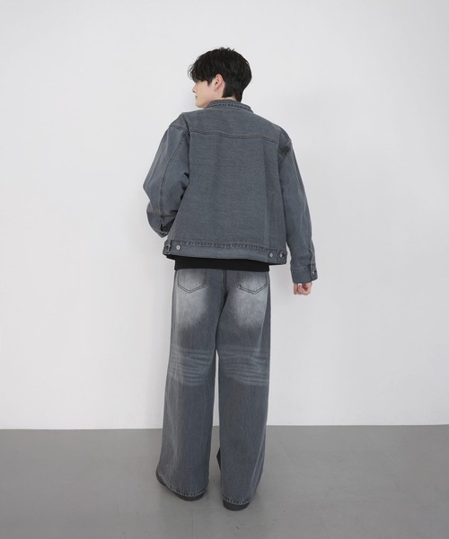 13oz】ワイドシルエットヴィンテージライクデニムジャケット（デニム
