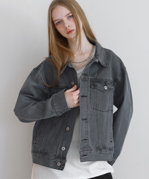 13oz】ワイドシルエットヴィンテージライクデニムジャケット（デニム