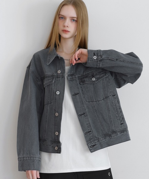 LILL（リル）の「【13oz】ワイドシルエットヴィンテージライクデニムジャケット（デニムジャケット・メンズ・ブラック/ブルー/ブラック系/グレイッシュブルー・L/M/S/XL）」の12枚目の写真