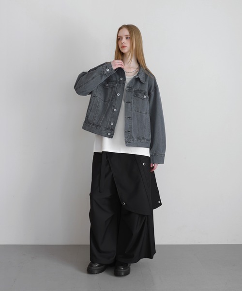 LILL（リル）の「【13oz】ワイドシルエットヴィンテージライクデニムジャケット（デニムジャケット・メンズ・ブラック/ブルー/ブラック系/グレイッシュブルー・L/M/S/XL）」の14枚目の写真