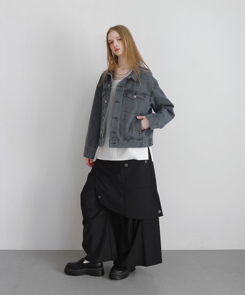 LILL（リル）の「【13oz】ワイドシルエットヴィンテージライクデニムジャケット（デニムジャケット・メンズ・ブラック/ブルー/ブラック系/グレイッシュブルー・L/M/S/XL）」の16枚目の写真