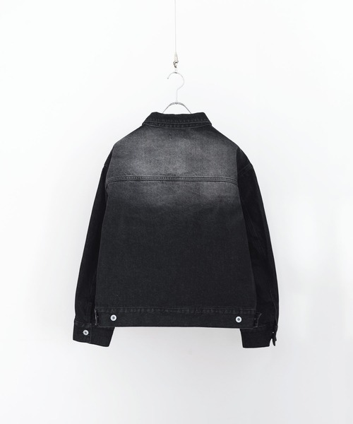 LILL（リル）の「【13oz】ワイドシルエットヴィンテージライクデニムジャケット（デニムジャケット・メンズ・ブラック/ブルー/ブラック系/グレイッシュブルー・L/M/S/XL）」の22枚目の写真