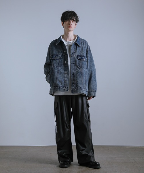 【おしゃれ】 12oz】ワイドシルエットヴィンテージライクデニムジャケット ジャケット・アウター