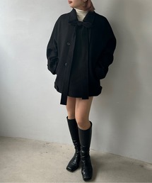 Fano Studios 2024AW ダブルブレスト リボンタイショートコート Fano Studios 2024AW ダブルブレスト リボンタイショートコート
