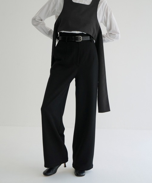 CLANE(クラネ)の「HIGH WAIST WIDE PANTS(スラックス・レディース・ブラック・0/1/2)」の2枚目の写真