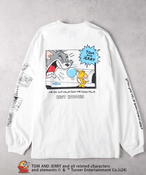 Right-on(ライトオン)の「【TOM and JERRY】コミックロンT(Tシャツ/カットソー・メンズ・ブラック/ネイビー/ベージュ/ホワイト・XL/L/M)」の2枚目の写真