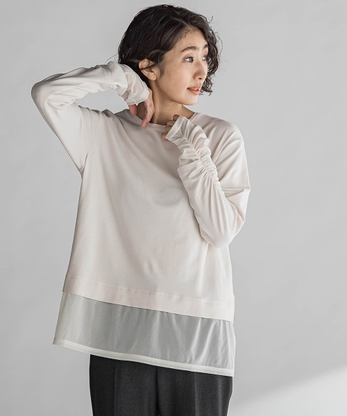 【WEB限定】桜ウォーム起毛カットソー≪洗濯機で洗える≫（Tシャツ/カットソー）｜la.f…（ラエフ） 9,900円