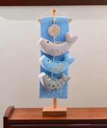 utatane（ウタタネ）の「つるし飾り 台座セット こどもの日 こいのぼり くすみカラー（インテリア雑貨）」
