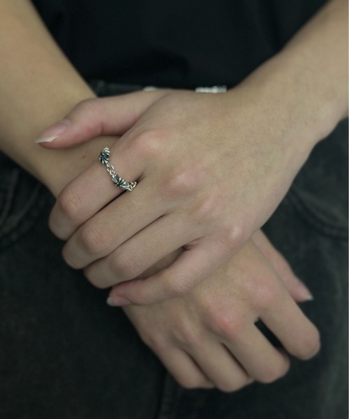 blatto(ブラット)の「【blatto 925silver】925シルバー クロス デザイン チェーンリング bla-ring-00738 N(リング・メンズ・シルバー系その他/ブラック/シルバー/クリア/ブルー・US10/US7)」の10枚目の写真