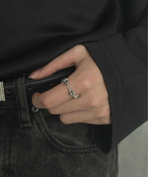 blatto(ブラット)の「【blatto 925silver】925シルバー クロス デザイン チェーンリング bla-ring-00738 N(リング・メンズ・シルバー系その他/ブラック/シルバー/クリア/ブルー・US10/US7)」の20枚目の写真