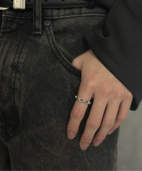 blatto(ブラット)の「【blatto 925silver】925シルバー クロス デザイン チェーンリング bla-ring-00738 N(リング・メンズ・シルバー系その他/ブラック/シルバー/クリア/ブルー・US10/US7)」の15枚目の写真
