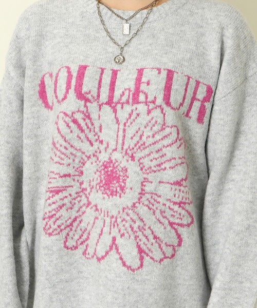 セール】《ビッグフラワーロゴ×ゆったり》レディース ニットプル